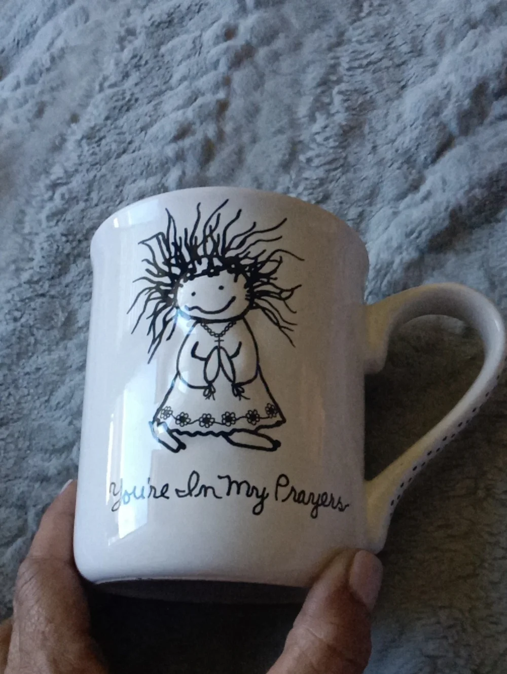 White 'You're in My Prayers' Printed Ceramic Mug